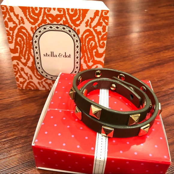 Stella & Dot Pyramid Double Wrap Bracelet - Picture 1 of 4